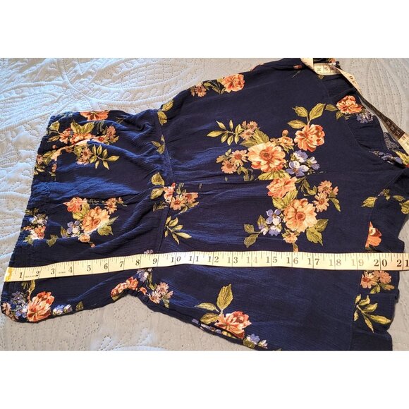 Women's Becool Strapless Blue Floral Romper with Pockets Size S - Picture 10 of 10